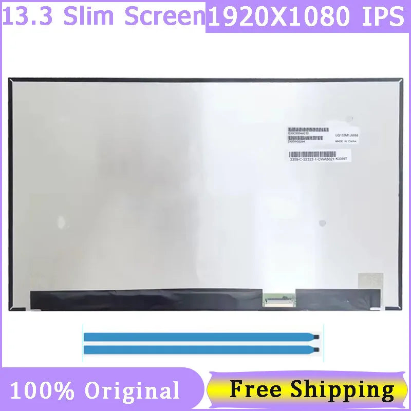 Slim 30 Pin Laptop Screen 13.3 Inch LQ133M1JW52 FHD 1920x1080 IPS Display Matrix Panel for Laptop Replacement