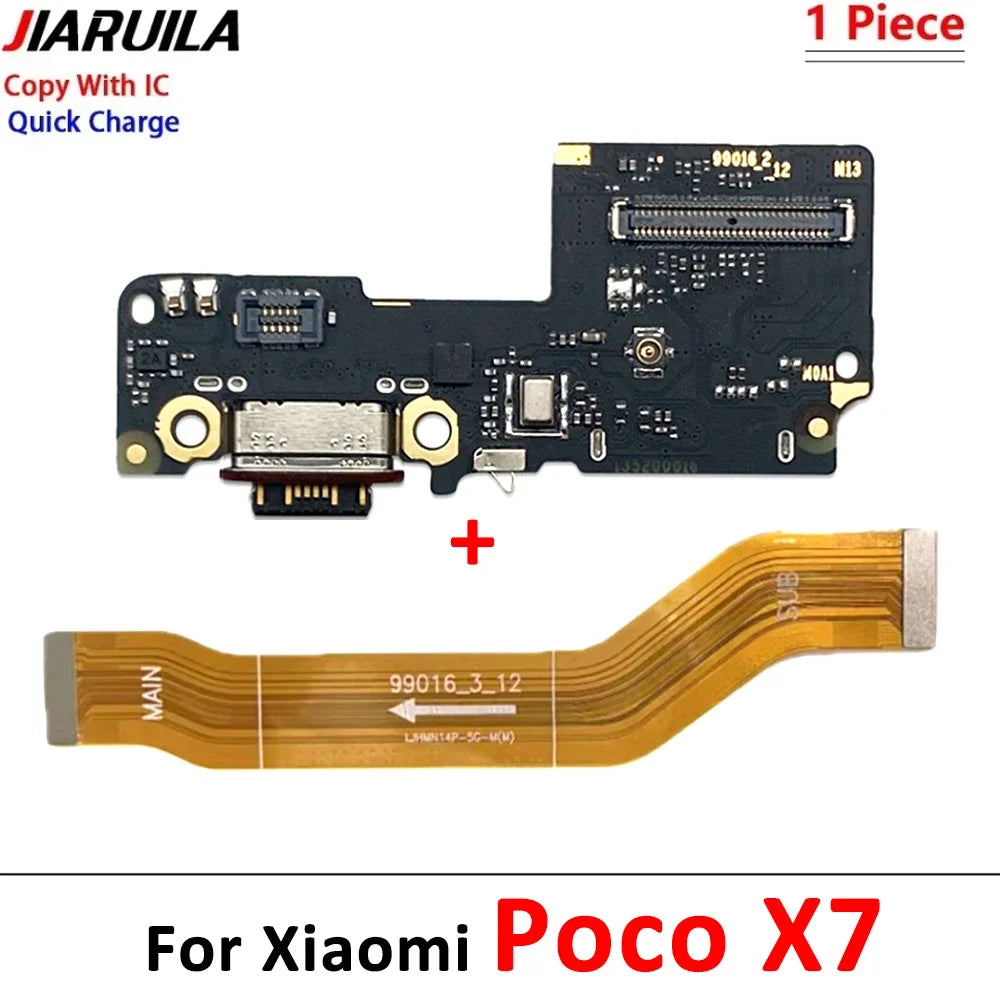 Dock Connector Micro USB Charger Charging Port Microphone Main Board Flex Cable For XIaomi Poco X5 X6 X7 F5 F6 F7 Pro 4G 5G  Xiaomi  Xiao mi phone repair parts