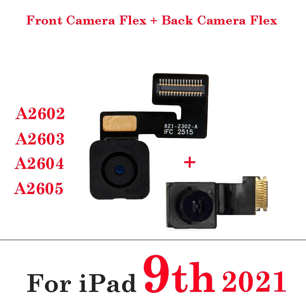Main Small Face Front Big Rear Back Camera Flex Cable For iPad 5 6 7 8 9 A1822 A1823 A1893 A1954 A2197 A2270 A2428 A2602 A2603 iPad tablet repair parts
