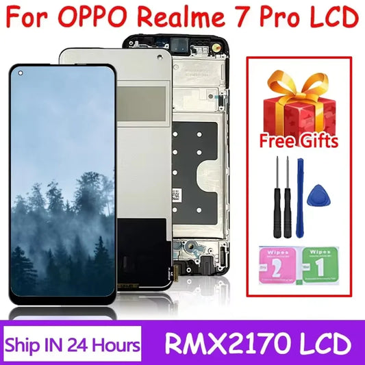 6.43"100% Test For Oppo Realme 7 Pro LCD Display Touch Screen Digitizer Assembly for Realme7 Pro RMX2170 LCD Replacement Parts Oppo phone repair parts Realme phone repair parts