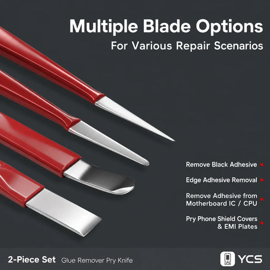 YCS BQ-03 Hand-Polished Screen Pry & Glue Remover Kit High Toughness Non-Magnetic Steel for Phone Motherboard Repair Tool Professional Repair Tools