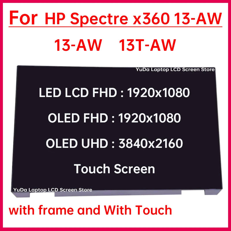13.3 Inch Touch Screen For HP Spectre x360 13-aw LCD Display Digitizer Assembly Replacement L72404-001 L75192-001 L75196-001 HP laptop repair parts