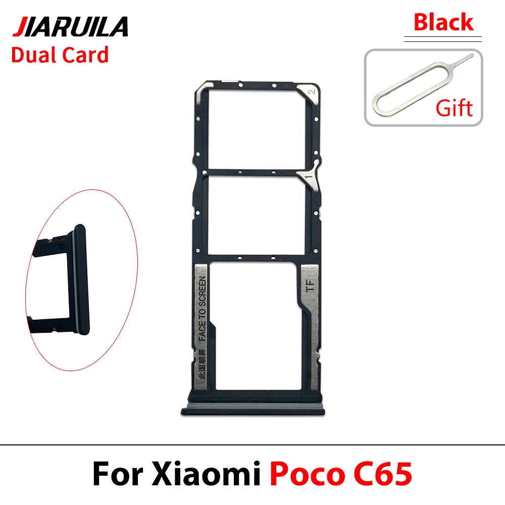 New For Xiaomi Poco C40 C71 C65 C75 C85 SIM Card Slot SD Card Tray Holder Adapter  Xiaomi  Xiao mi phone repair parts