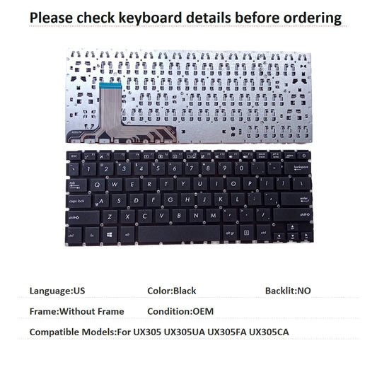 New US Language  Keyboard For ASUS UX305 UX305UA UX305FA UX305CA Notebook PC Replacement Keyboard ASUS laptop repair parts