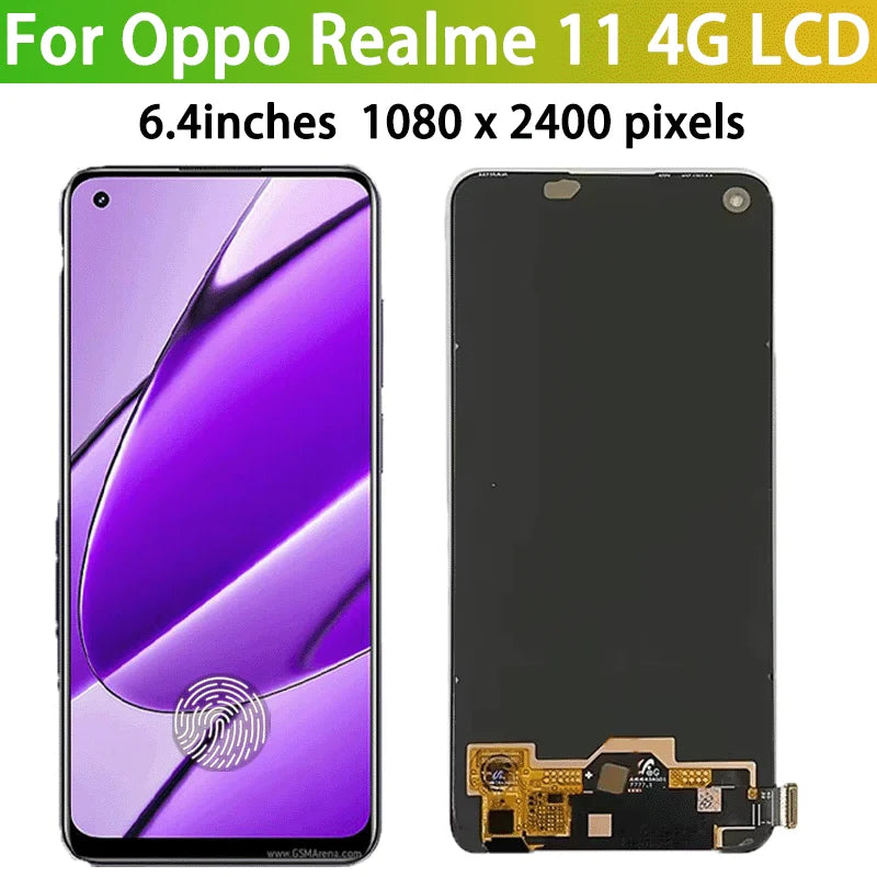 6.4'' 100% Tested For Realme 11 4G LCD RMX3636 Display Touch Screen With Frame For Realme11 4G Display Replacement Oppo phone repair parts Realme phone repair parts