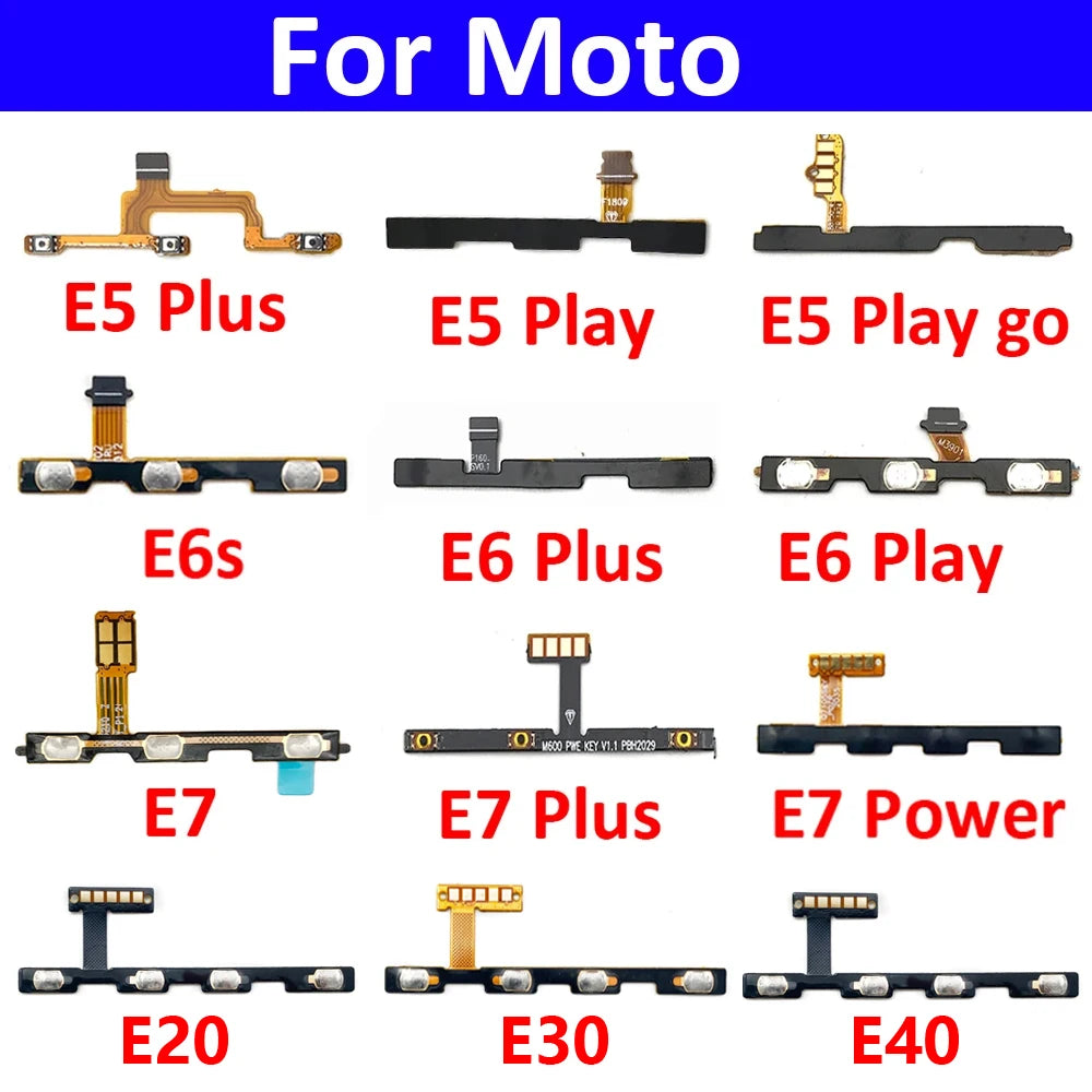 Power On Off Button Volume Side Key Flex Cable For Motorola Moto E13 E22 E32 E5 E6 E6s E7 Plus Power Play Go E20 E30 E40 Motorola phone repair parts