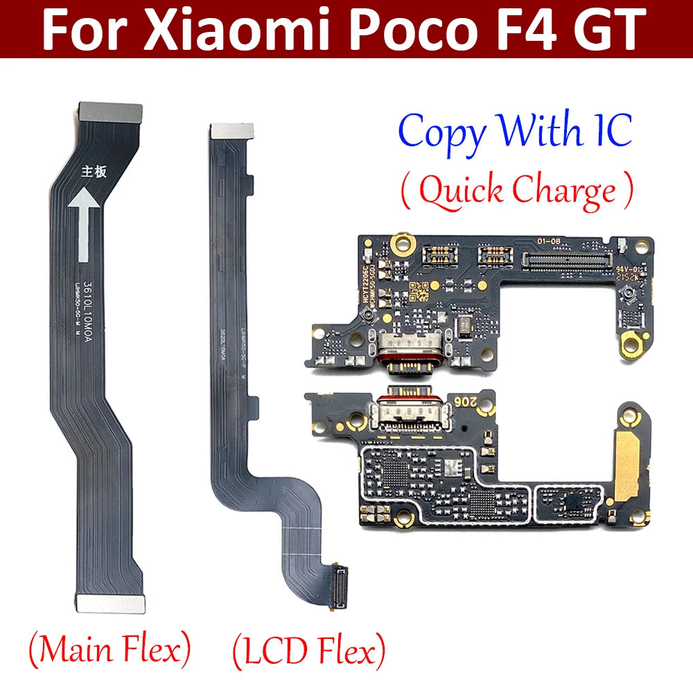 New For Xiaomi Poco F4 GT Redmi K50 Gaming USB Charging Port Dock Charger Plug Connector Board LCD Mainboard Main Flex Cable  Xiaomi  Xiao mi phone repair parts