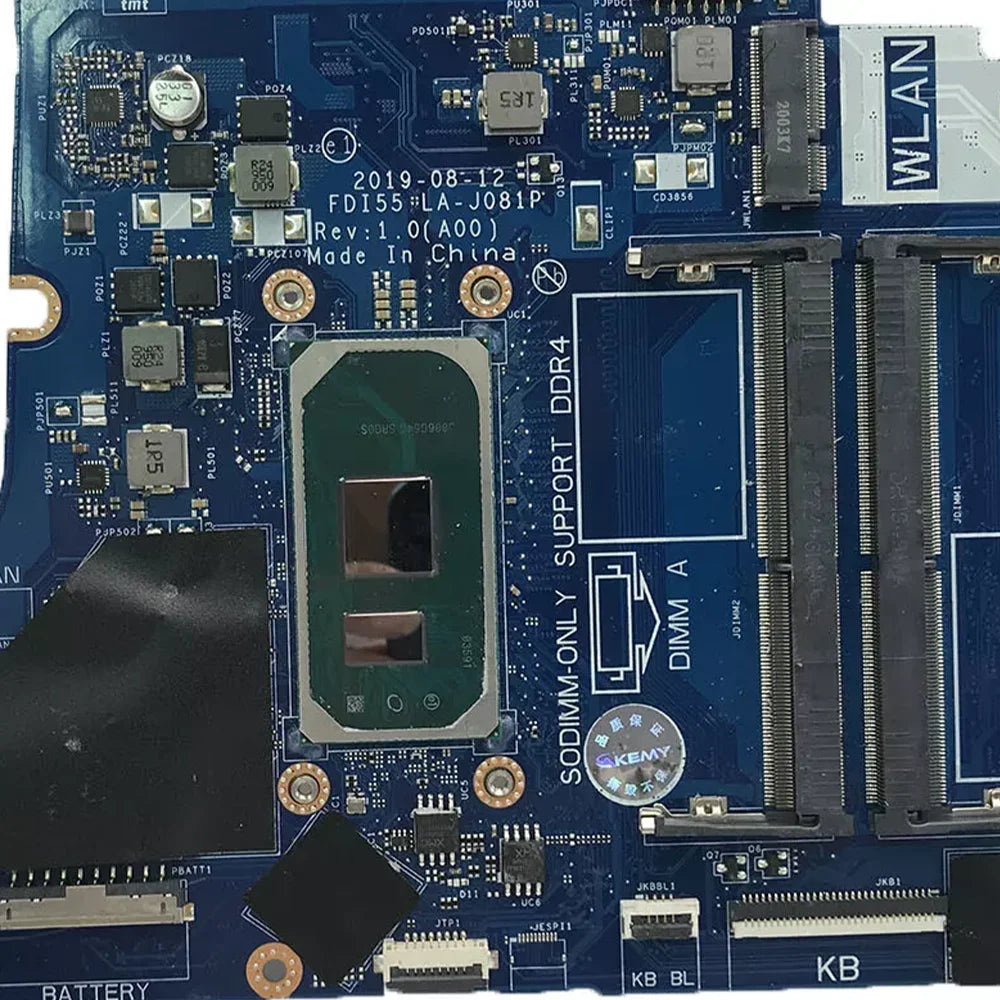 Laptop Motherboard For Dell Inspiron FDI55 LA-J081P with 3501 3493 3593 CPU：i3-1005G1 I5-1035G1 W20W5 62DM7 CY Dell laptop repair parts