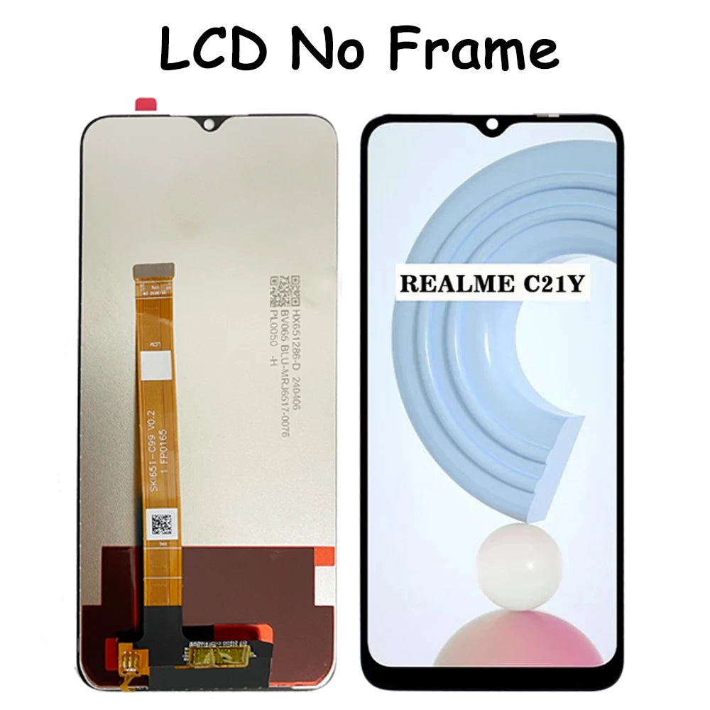 6.5" Screen For Oppo Realme C21Y RMX3261 LCD Display Touch Screen with Frame For Oppo C21Y RMX3263 LCD Replacement Oppo phone repair parts Realme phone repair parts