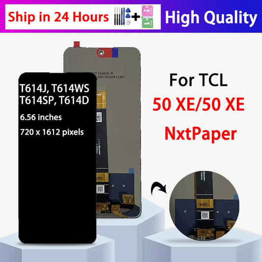 6.56”IPS LCD For TCL 50 XE/ 50XE NxtPaper 5G Display Touch Screen Digitizer T614SP, T614D T614J, T614WS Display With Frame TCL phone repair parts