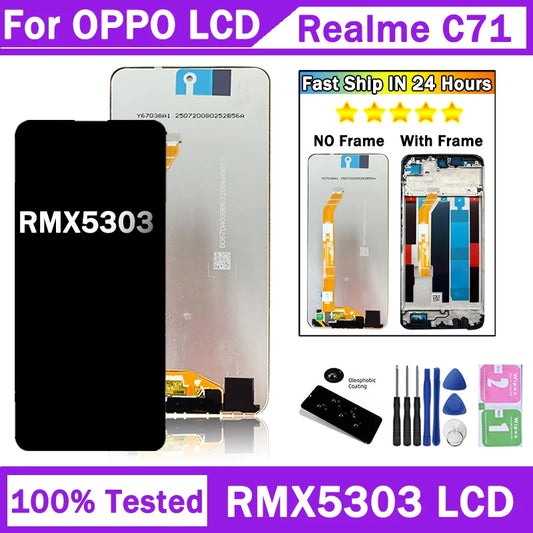 6.67“For Realme C71 LCD Display Screen Panel Digiziter Assembly Replacement For Realme C71 RMX5303 Screen Repair Parts Oppo phone repair parts Realme phone repair parts