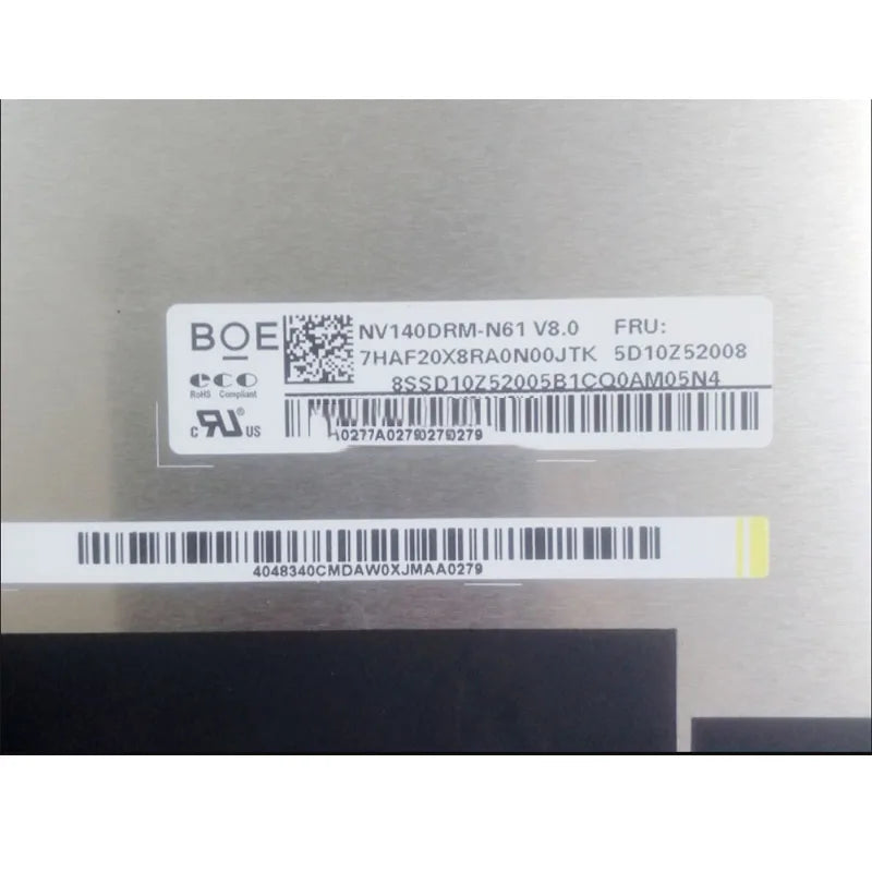 14 Inch 40 Pin Slim LCD Screen NV140DRM-N61 V8.0 100%sRGB For Lenovo Xiaoxin Pro 14ITL AIR14PLUS 2021 2240*1440 2K QHD