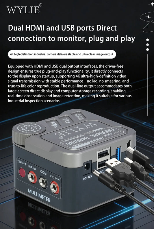 4K HDMI Microscope Camera Sony Sensor Infrared Thermal Imaging Industrial Video Measure Multimeter USB Lab PCB Inspection Tool Professional Repair Tools