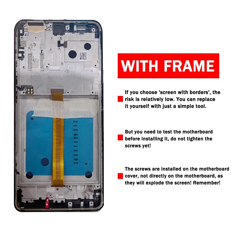 OneHyper Display Screen For Motorola Moto One Hyper XT2027 LCD Display Touch Screen Digitizer Assembly With Frame Motorola phone repair parts