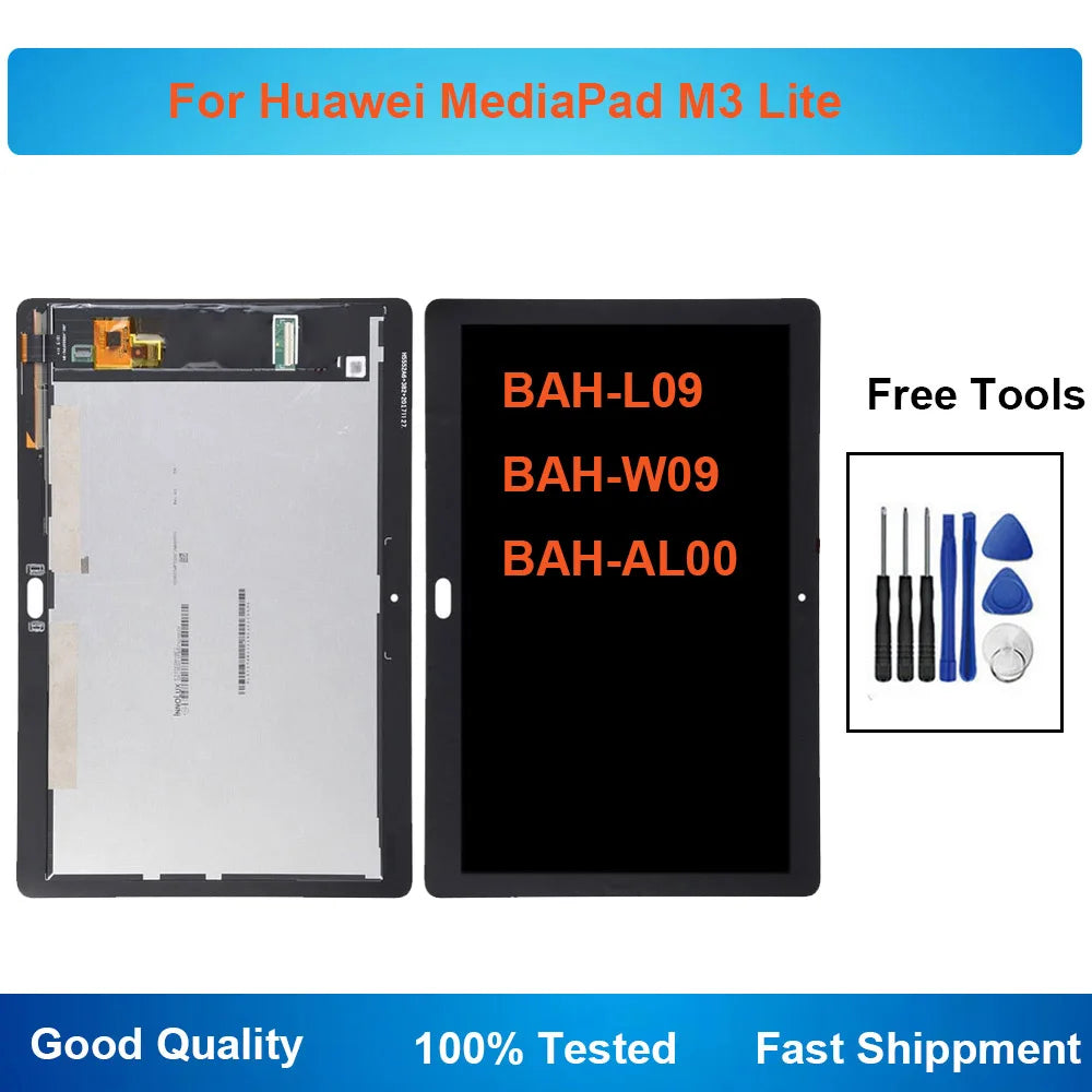 For 10.1" Huawei M3 Lite 10 BAH-AL00 BAH-W09 BAH-L09 LCD Display Touch Screen Assembly Replacement Tablet repair parts