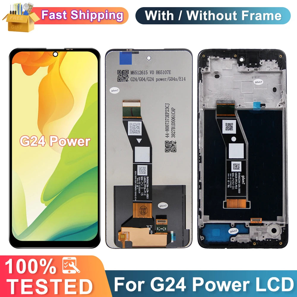 6.56“ For Motorola Moto G24 Power LCD Display Touch Panel Digitizer Assembly Screen For Moto G24 Power With Frame Replacement Motorola phone repair parts