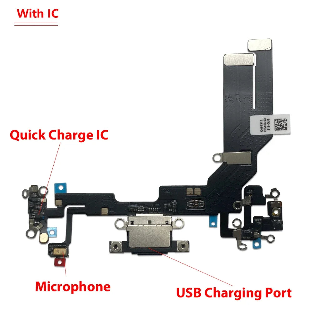 New For iPhone 17 / For iPhone 16E USB Micro Charger Charging Port Dock Connector Microphone Board Flex Cable iPhone phone repair parts
