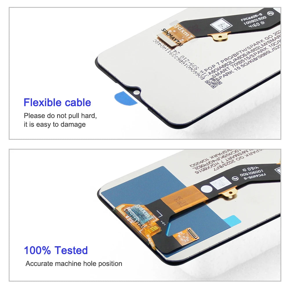 KI5q KI5k Lcd For Tecno Spark 10 Display Touch Screen Digitizer Panel Assembly Parts For Spark 10C Lcd  100% Tested TECNO phone repair parts
