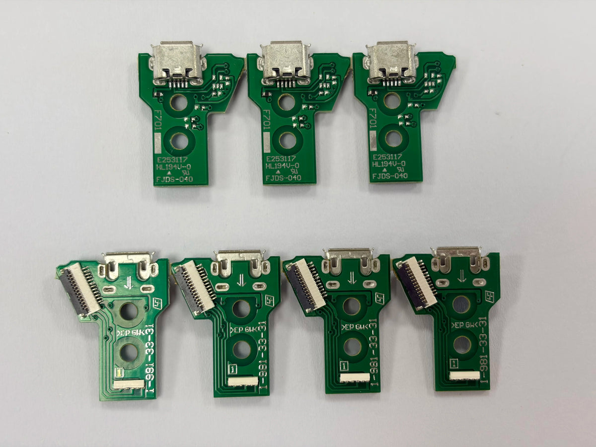 10/20/30PCS Micro USB Charging Port Socket Circuit Board With 12PIN Ribbon Flex Cable For PS4 Slim PRO JDS 040 Controller  Game console repair parts