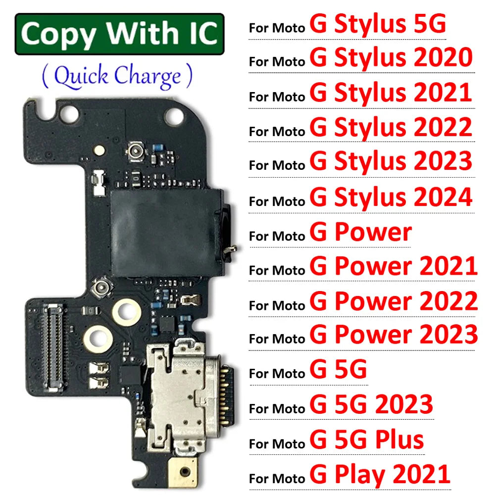 USB Charging Port Dock Charger Connector Board Flex Cable For Moto G Stylus Power Play Pure G 5G Plus 2020 2021 2022 2023 2024 Motorola phone repair parts