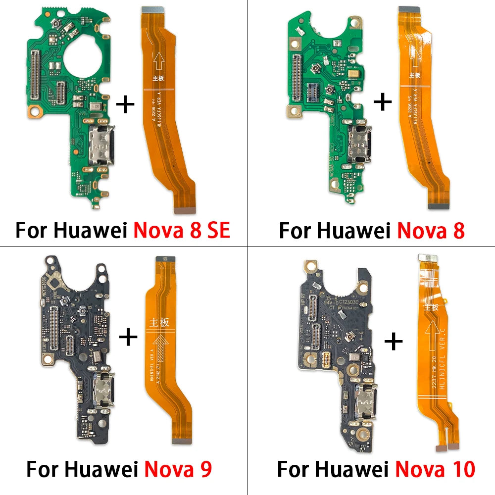 New For Huawei Nova 7 8  Se 9 10 Pro 5G Dock Connector Micro USB Charger Charging Port Flex Cable Microphone Board Huawei phone repair parts