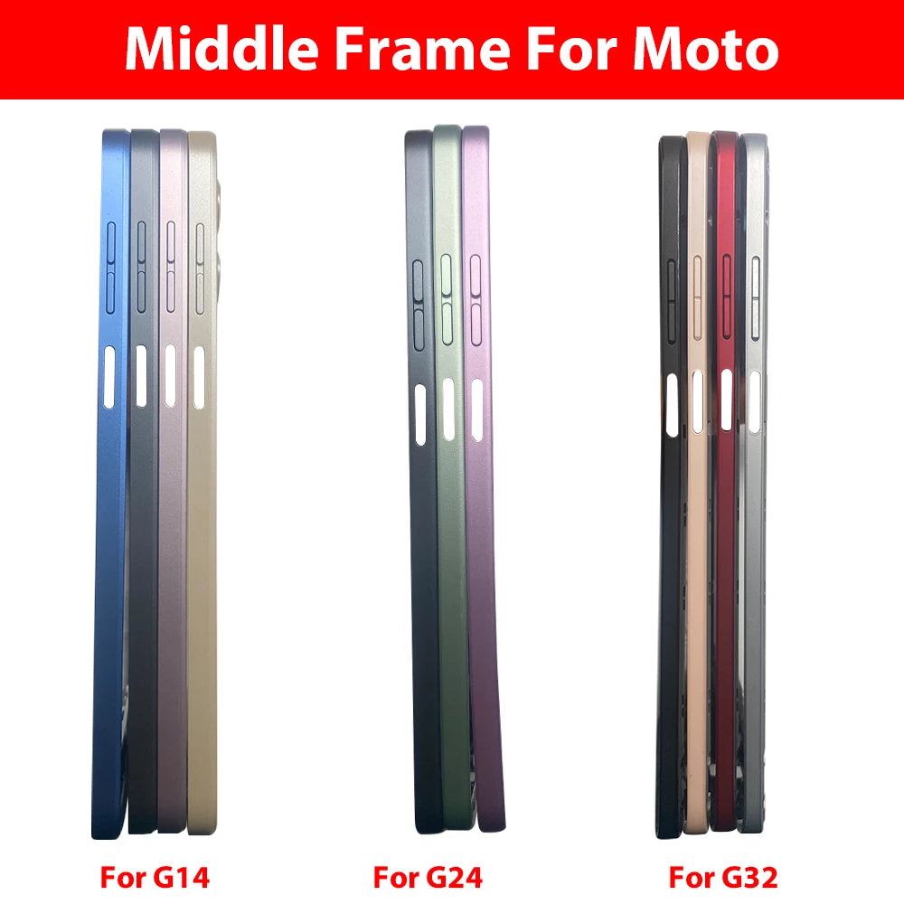 New Middle Frame For Motorola Moto G04 G14 G24 G34 G54 G84 Door Housing Bezel Repair Parts Motorola phone repair parts