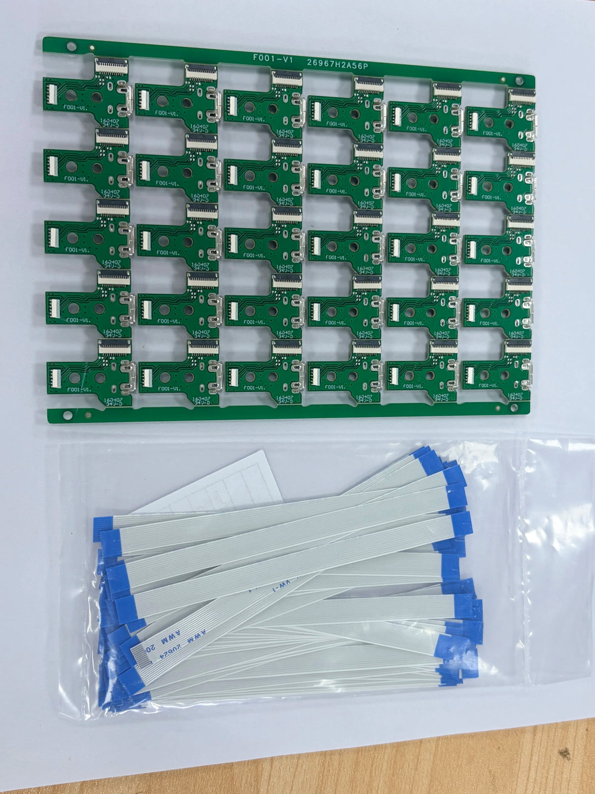 30/60PCS F001-V1 Micro USB Charging Port Power Socket Board +12PIN Flex Ribbon Cable for PS4 Controller JDM-030  Game console repair parts