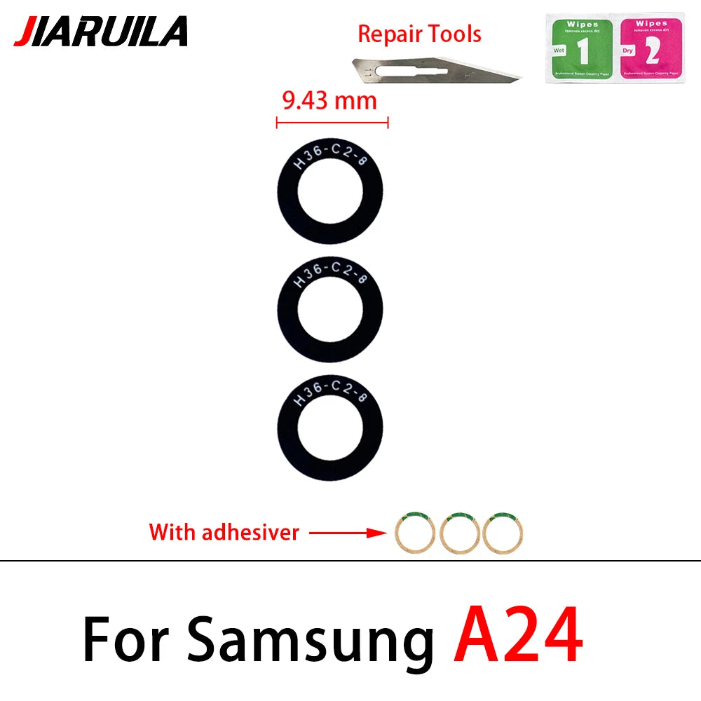 New Rear Back Camera Glass Lens For Samsung A04 A04s A04e A14 A24 A34 A54 A05 A05s A15 A25 A35 A55 4G 5G With Adhesive
