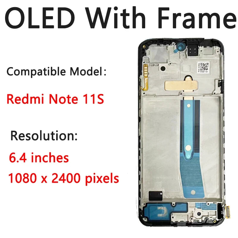 TFT/OLED/Ori For Redmi Note 11S Note11S LCD For Xiaomi Redmi Note 11 Display Note11 2201117TG Screen Touch Digitizer Assembly Xiaomi phone repair parts