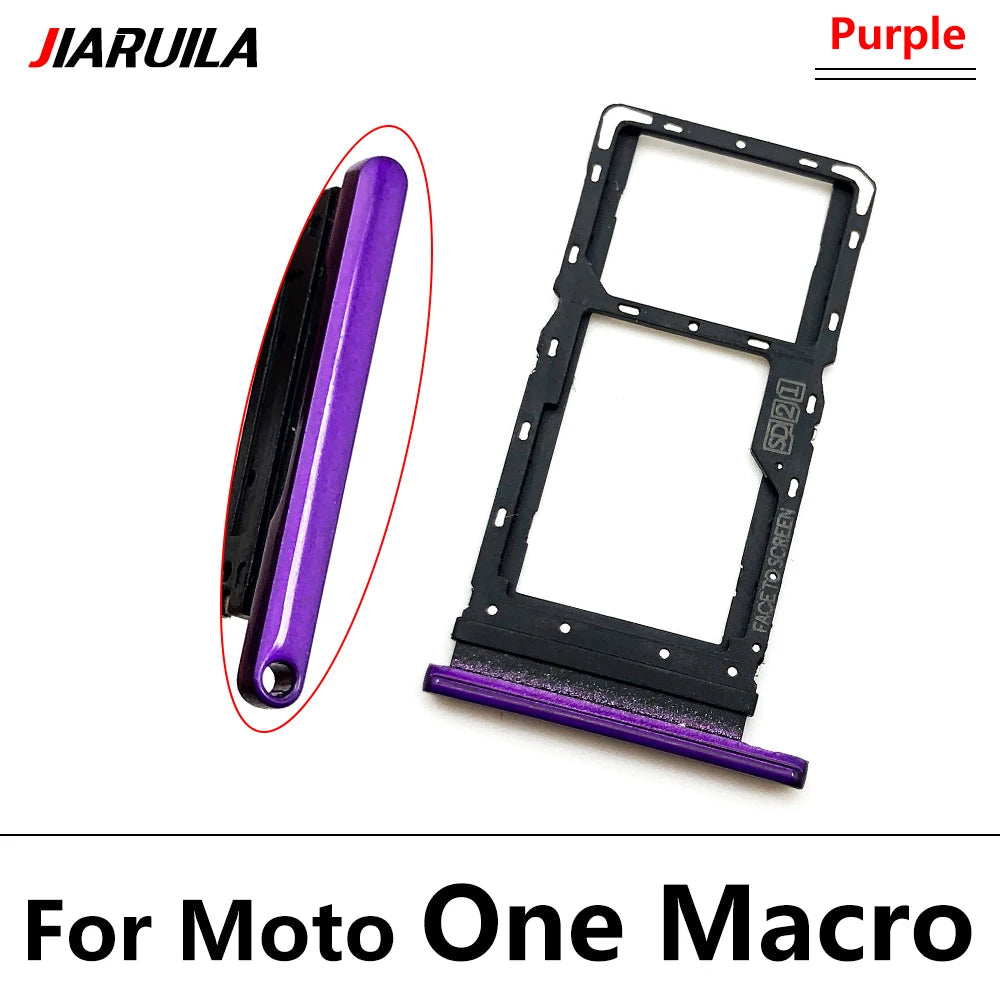 10Pcs,  SiM Tray For Motorola Moto One Macro Action Zoom Hyper Fusion Plus SIM Card Tray Slot Holder Replacement Parts Motorola phone repair parts