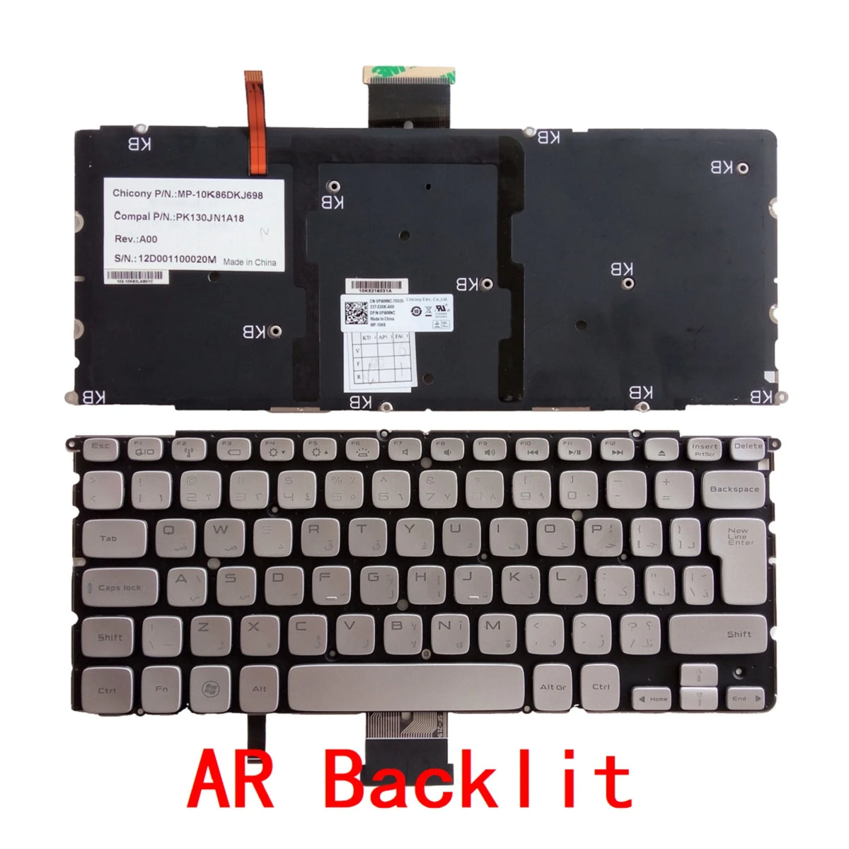 New UI Spanish Arab Portuguese Laptop Backlit Keyboard For Dell XPS 14Z L412z 15z L511z L512Z P24G Notebook PC ReplacementDell laptop repair parts