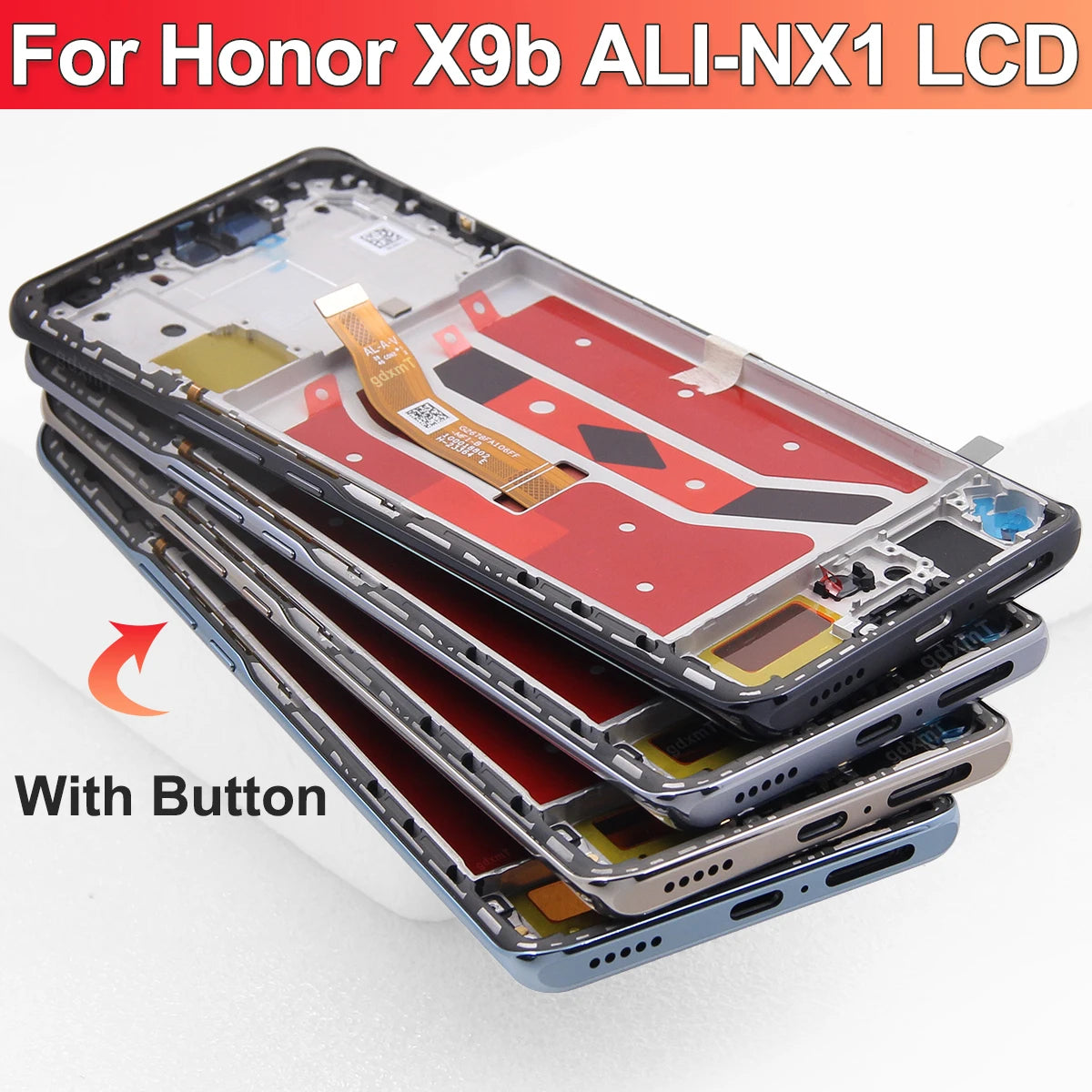 AMOLED For HONOR X9b LCD Display Touch Screen Digitizer Panel Full Assembly Replacement ALI-NX1 for X9b With Frame screen Honor phone repair parts