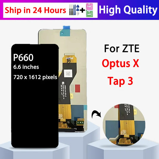 6.6“Tested for ZTE Optus X Tap 3 LCD Display Touch Screen Digitizer Assembly For ZTE Optus X Tap3 P660 Display Replacement ZTE phone repair parts