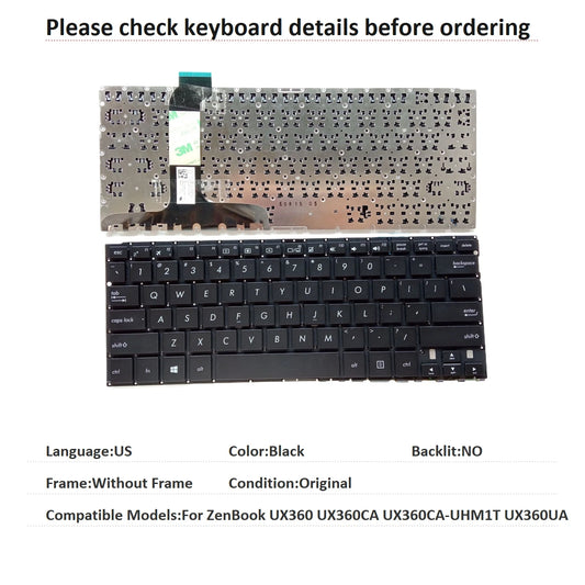 New US Language  Keyboard For ASUS ZenBook UX360 UX360CA UX360CA-UHM1T UX360UA Notebook PC Replacement Keyboard  ASUS laptop repair parts