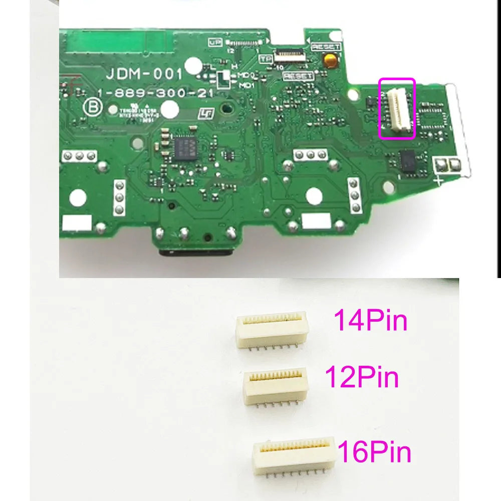 3PCS 16Pin 12Pin 14Pin Charing Ribbon Cable  / L2 R2 Flexible Ribbon To Board FPC Connect Socket Clip For PS4 Slim Pro PS5 Game console repair parts