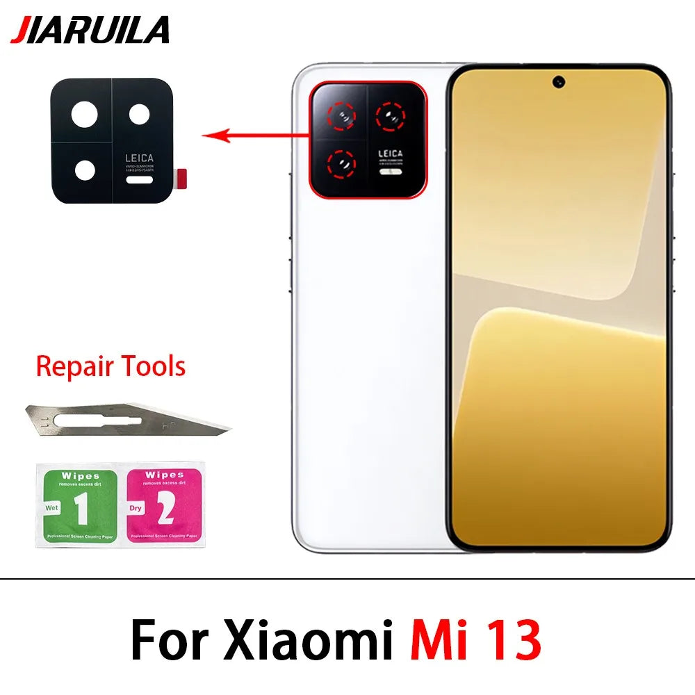 Rear Back Camera Glass Lens For Xiaomi Mi 10 10T 11 11T 12 12T 13 14 14T 15 15T Pro Lite Pro 5G Camera Lens With Adhesive Xiaomi  Xiao mi phone repair parts