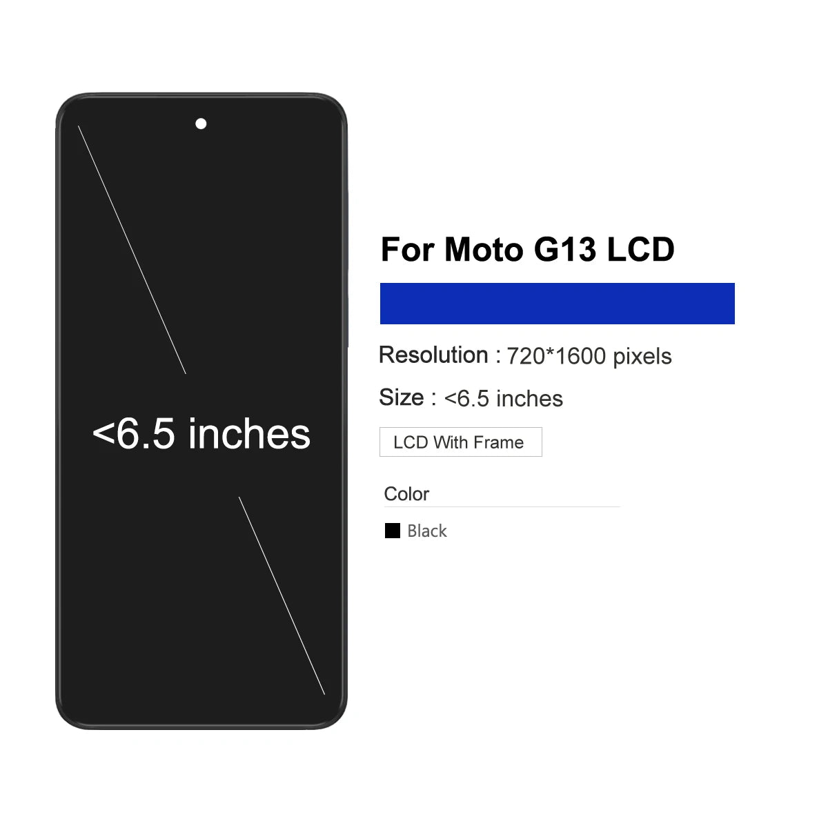 LCD for Motorola Moto G13 LCD Display Touch Screen Digitizer for Moto G13 XT2331 XT2331-1 XT2331-2 with Frame Screen Replacement Motorola phone repair parts