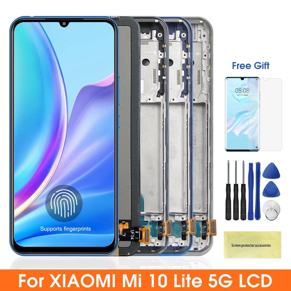 6.57'' Display Screen for Xiaomi Mi 10 Lite 5G Lcd Display Touch Screen Digitizer Assembly For Mi 10 Lite M2002J9G M2002J9S Xiaomi phone repair parts