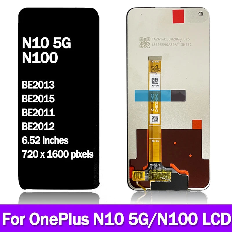 100% Tested For OnePlus Nord N10 5G BE2029 LCD Display Screen Touch Panel Digitizer Replacement For Oneplus Nord N100 BE2013 LCD  OnePlus phone repair parts