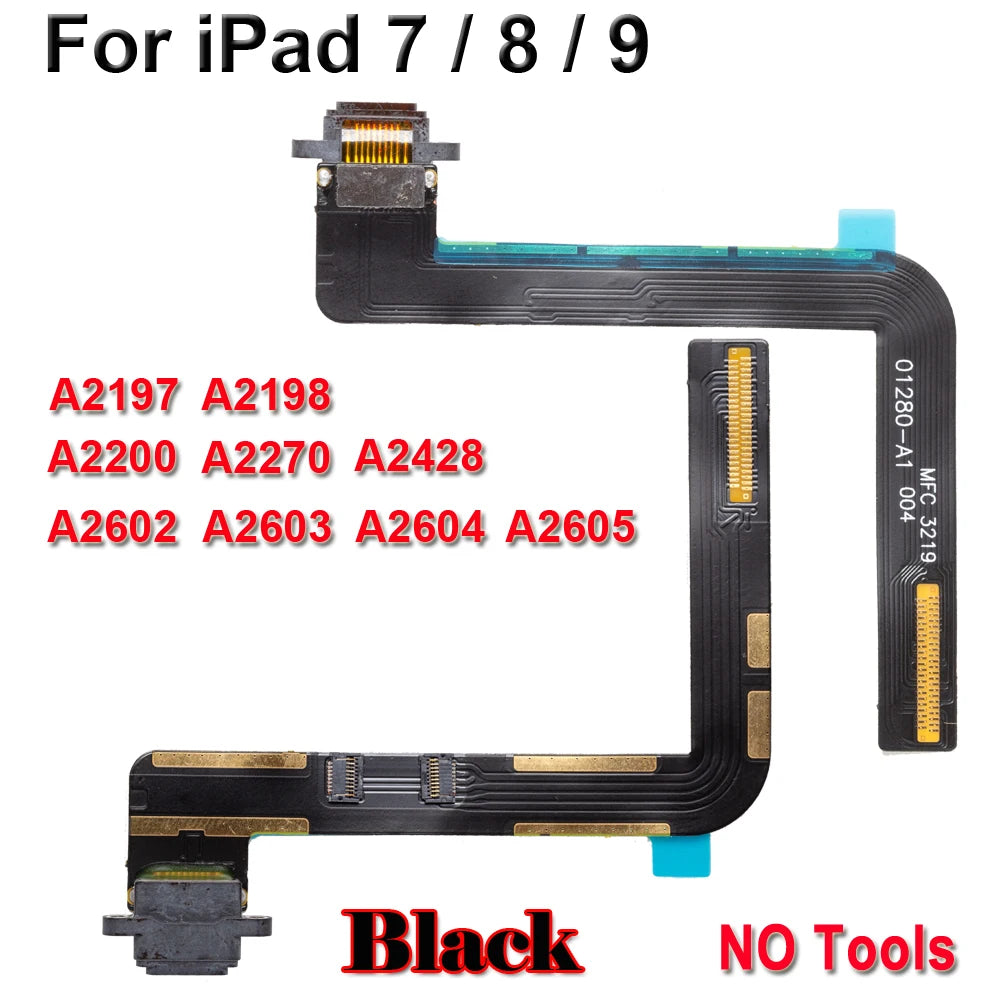 10-50Pcs Charger Dock Jack Socket Connector Data Flex Cable For iPad 5 6 7 8 9 air 1 2019 2020 2021 2017 2018 USB Charging Port iPad tablet repair parts