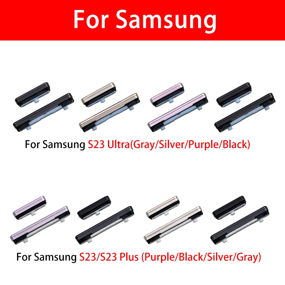 For Samsung S22 S23 Plus Ultra 5G Power Button + Volume Side Button Key Replacement Parts Samsung phone repair parts