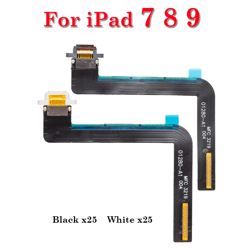 10-50Pcs Charger Dock Jack Socket Connector Data Flex Cable For iPad 5 6 7 8 9 air 1 2019 2020 2021 2017 2018 USB Charging Port iPad tablet repair parts