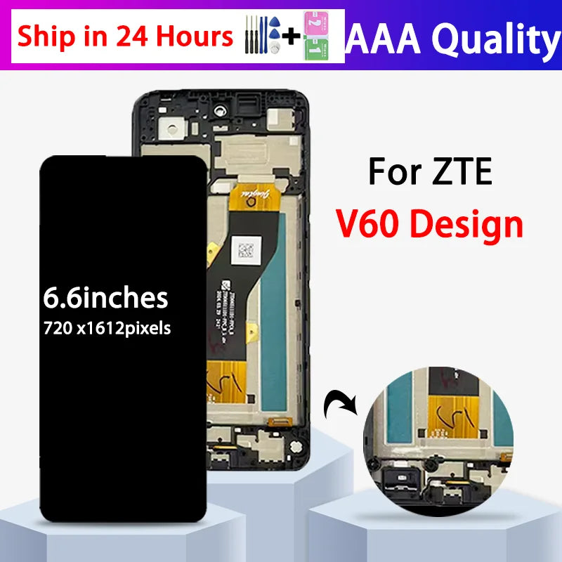 Z2350 Premium Lcd For ZTE Blade V60 Vita /V60 Desigh Display Touch Screen Digitizer Panel Assembly With Frame ZTE phone repair parts