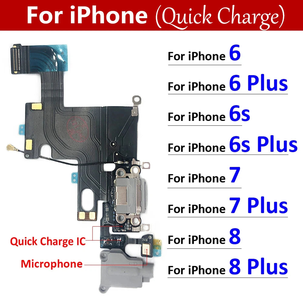 New USB Charging Port Board Flex Cable Connector For iPhone 6 6G 6s 7 7G 8 8G Plus Replacement Parts iPhone phone repair parts