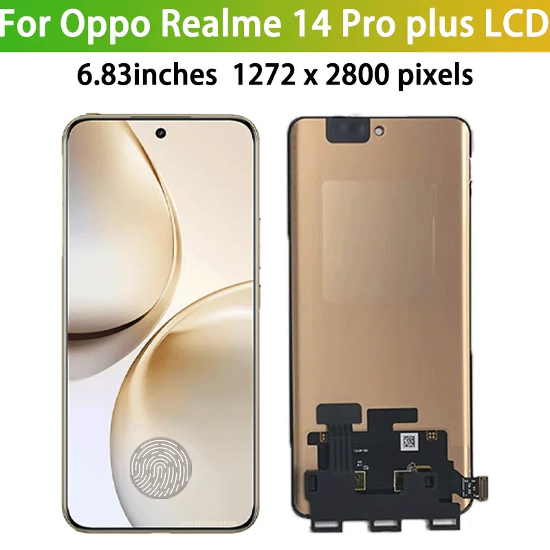 6.83" New 120Hz For Realme 14 Pro+ LCD RMX5051 Display Touch Screen Digitizer For Realme 14 Pro Plus Display With Fingerprint Oppo phone repair parts Realme phone repair parts