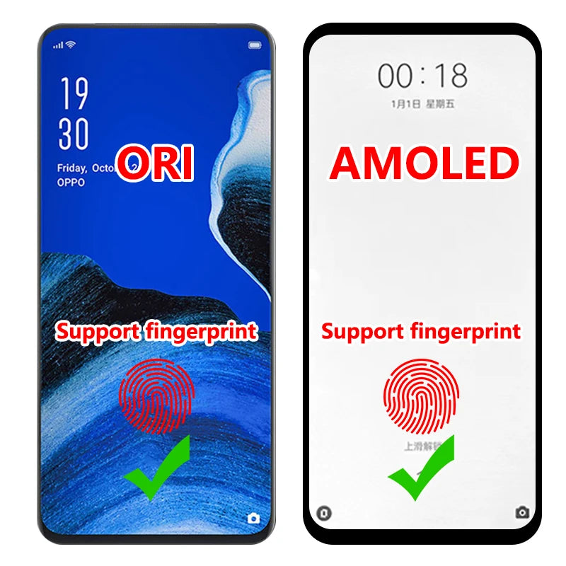 OLED Quality For OPPO Reno2 Z / Reno2 F / K3 / Realme X LCD With Touch Screen Digitizer Assembly Reno 2F / Reno 2Z Replacement  Oppo phone repair parts
