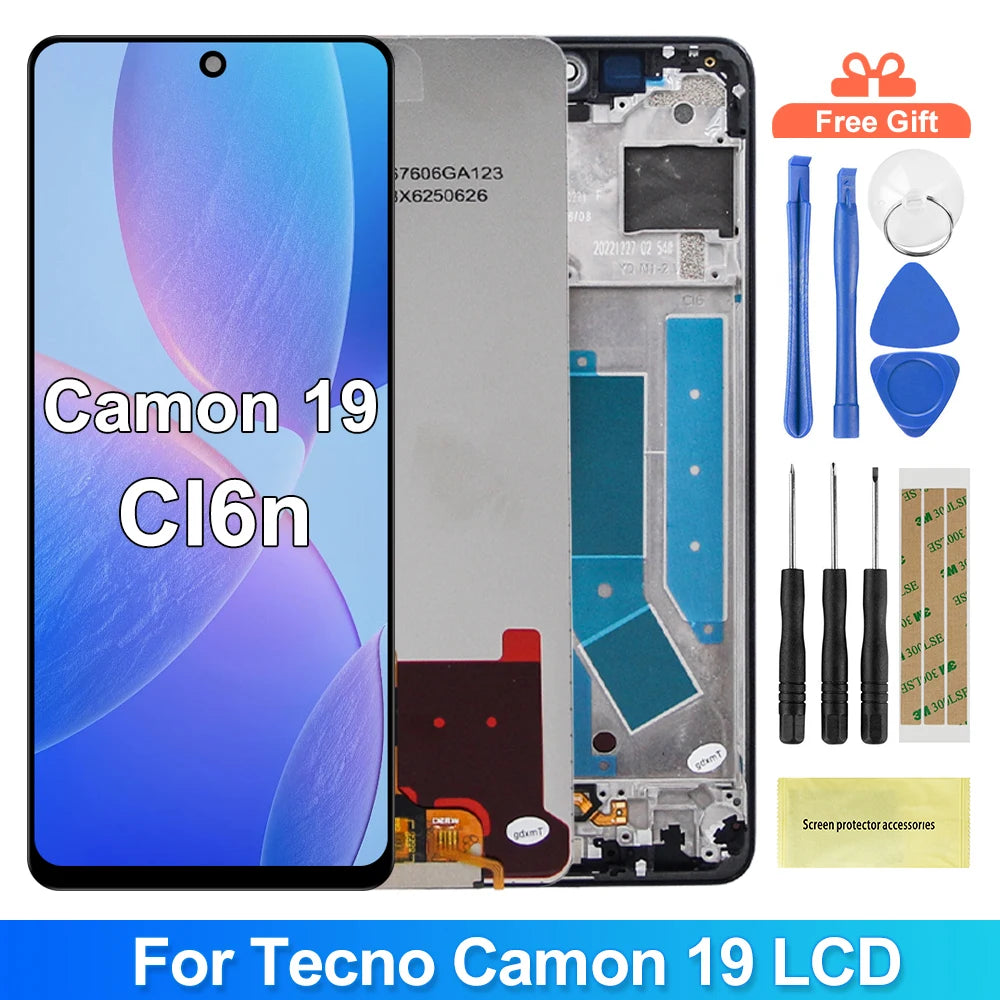 6.8'' For Tecno Camon 19 CI6n LCD Display Touch Screen Digitizer Assembly Camon19 Screen Display Replacement Repair Parts Tecno phone repair parts