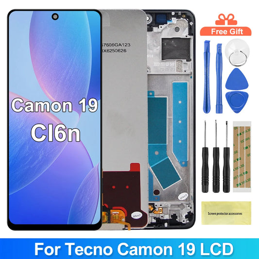 6.8'' For Tecno Camon 19 CI6n LCD Display Touch Screen Digitizer Assembly Camon19 Screen Display Replacement Repair Parts Tecno phone repair parts