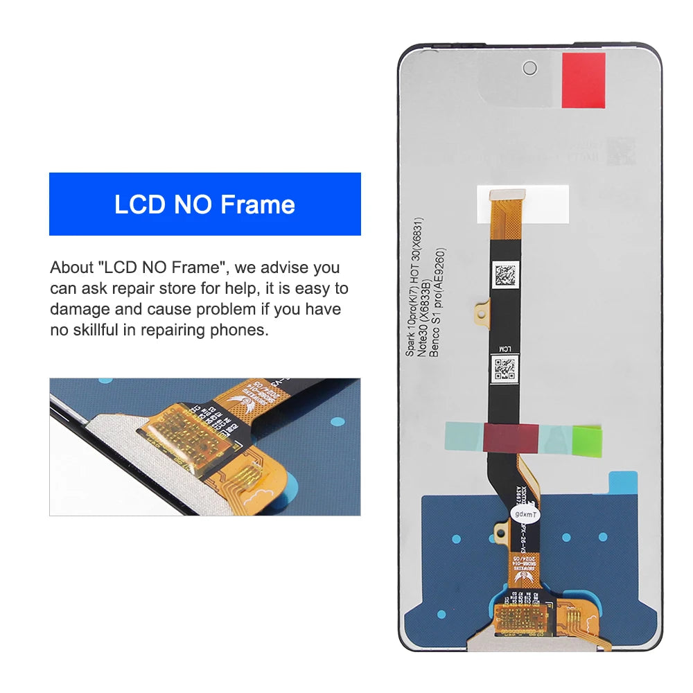 KI7 Lcd For Tecno Spark 10 Pro Display Touch Screen Digitizer Panel Assembly Ki7 lcd screen Replacement Parts TECNO phone repair parts