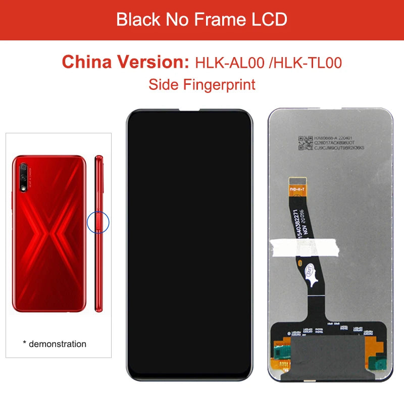 6.59" Screen Assembly for Honor 9X STK-LX1 Lcd Display Digital Touch Screen with Frame for Honor 9X (China) HLK-AL00 HLK-TL00 Honor phone repair parts